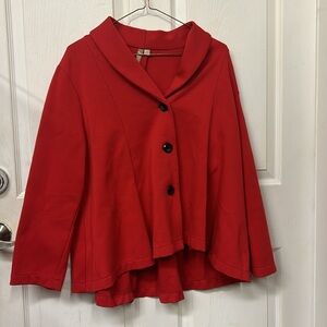 Comfy USA Women’s Black and Red Jacket with Buttons M